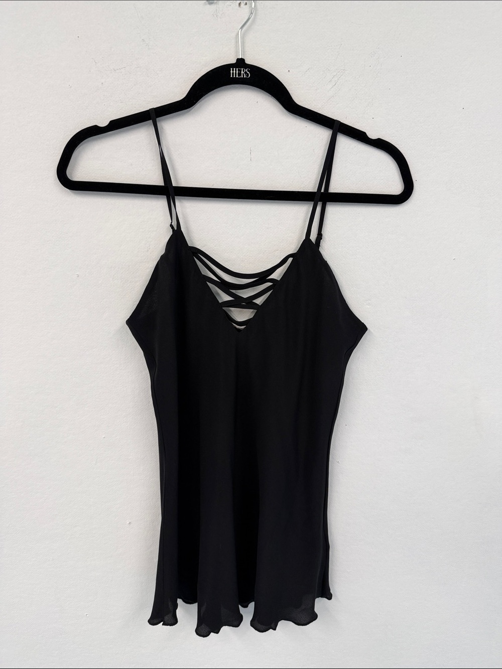 Gold Hawk Black Silk Camisole